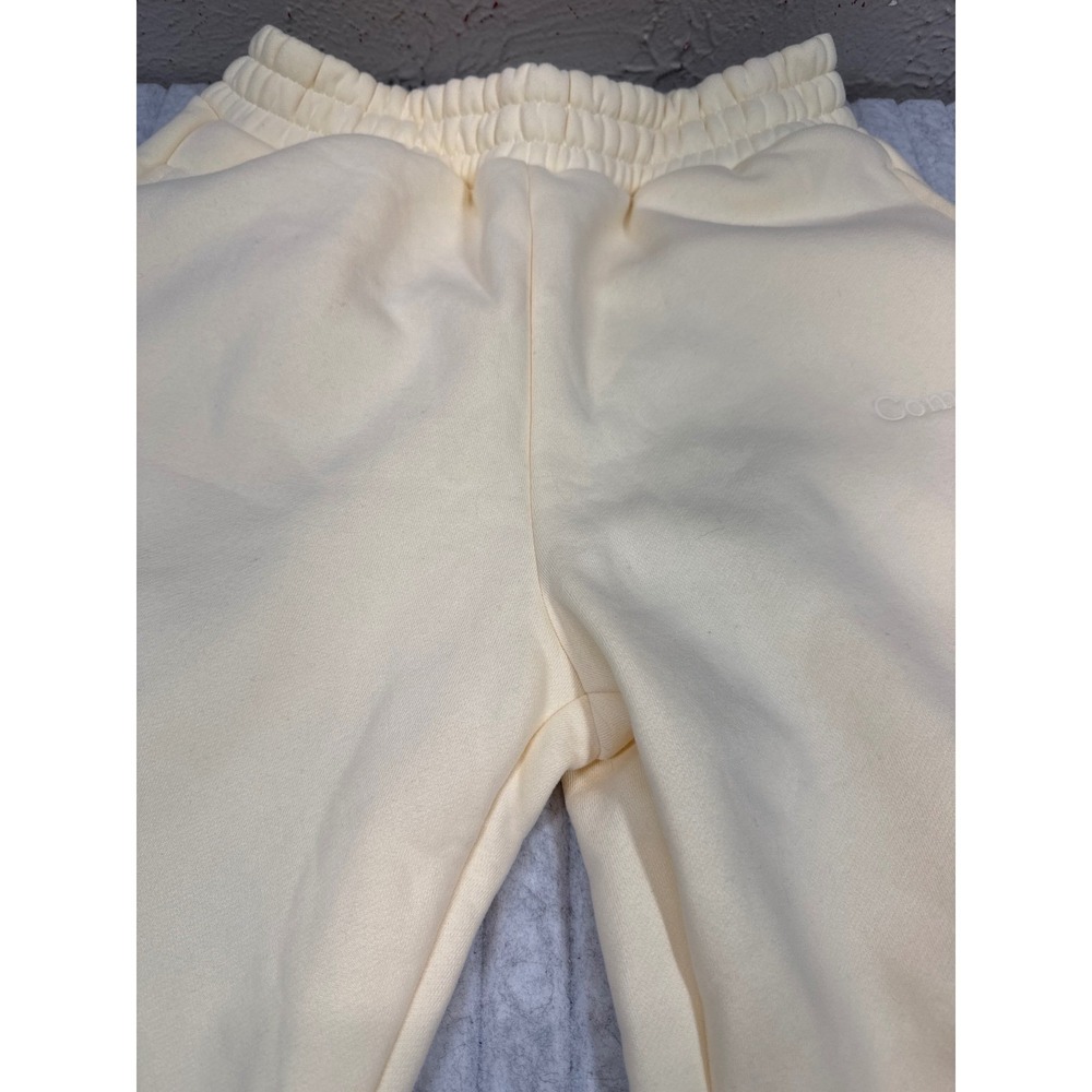 Comfrt Cream Fleece Lined Jogger Sweatpants Mens Medium High Waisted Yellow‎